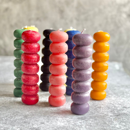 Beeswax Seven Knob figurine Candles | Colour Option Available