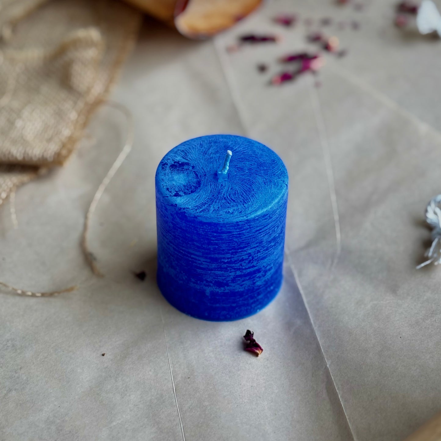 Blue Pillar Candle 2 Inch – Paraffin Wax Ritual & Décor Candle | Pack of 4