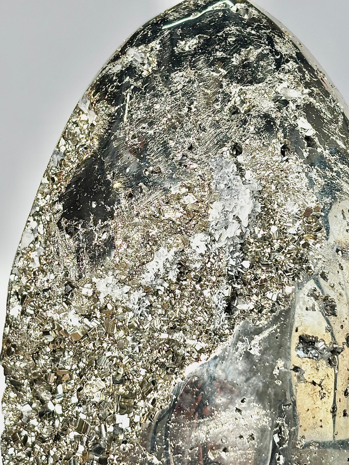 Extra Large Peruvian Pyrite Druzy Egg Carving 8.1 Kg – Abundance & Prosperity