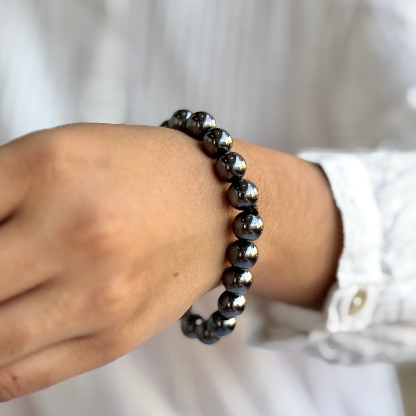 Hematite Bead Bracelet - 10mm | Protection & Grounding