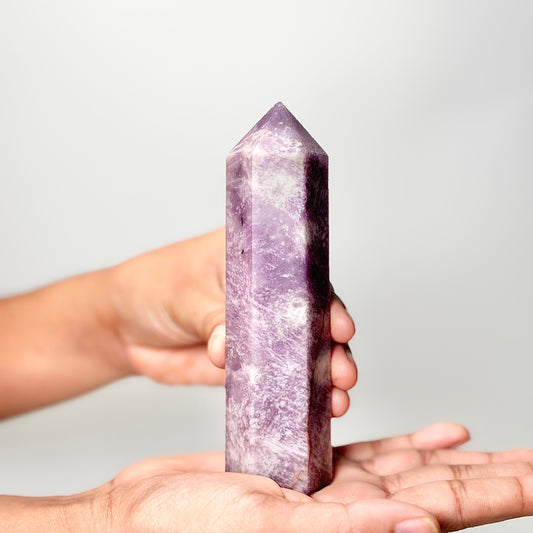 Eight Facet Lepidolite Tower – 234g - Gentle Presence & Refined Balance