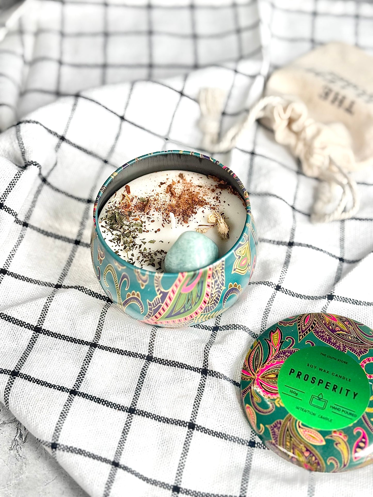 Prosperity Tin Container Soy Intention Candle - 100 g