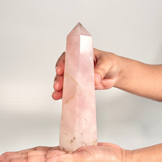 Rose Quartz Six-Facet Tower – 485g - Attract Love • Heal Emotionally • Radiate Compassion