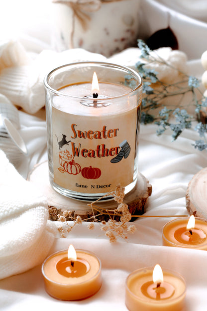Sweater Weather Essential Oil Soy Wax Candle with Wooden Lid