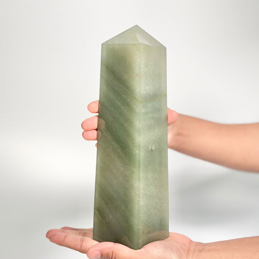 Green Aventurine Four-Facet Tower – 1684g - Attract Luck • Inspire Growth • Help Heart Chakra