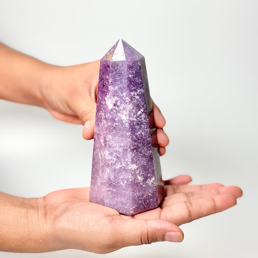 Eight Facet Lepidolite Tower – 490g - Gentle Presence & Refined Balance