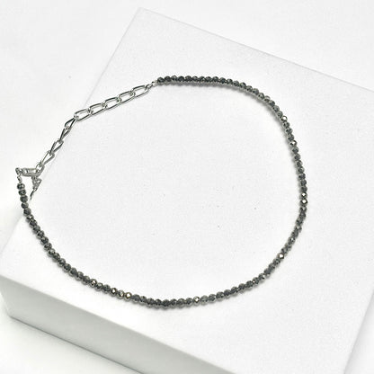 Pyrite Crystal Anklet – Confidence & Abundance | Adjustable Handcrafted Anklet