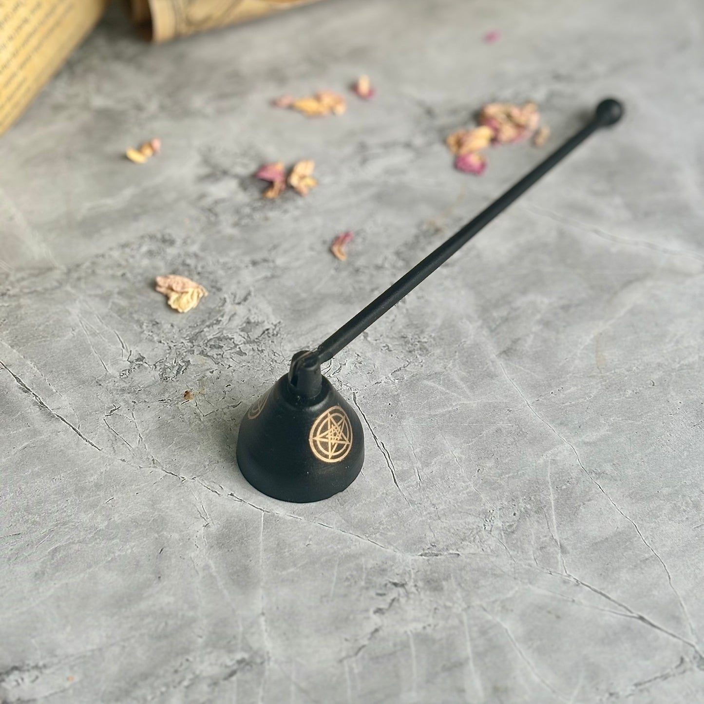 Black Pentacle Print Candle Snuffer