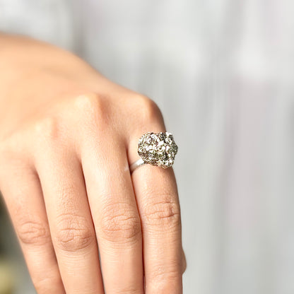 Pyrite Cluster Ring | Stone for abundance & Courage