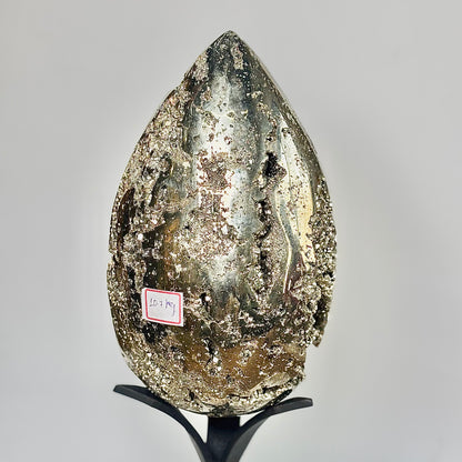 Extra Large Peruvian Pyrite Druzy Egg Carving 10.7 Kg – Abundance & Prosperity