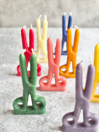 Scissor Beeswax Candle - Colour Option Available