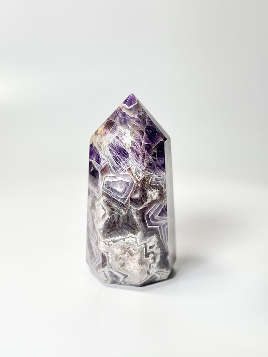 Eight Facet Chevron Amethyst Tower – 729g - Balanced Energy & Refined Clarity