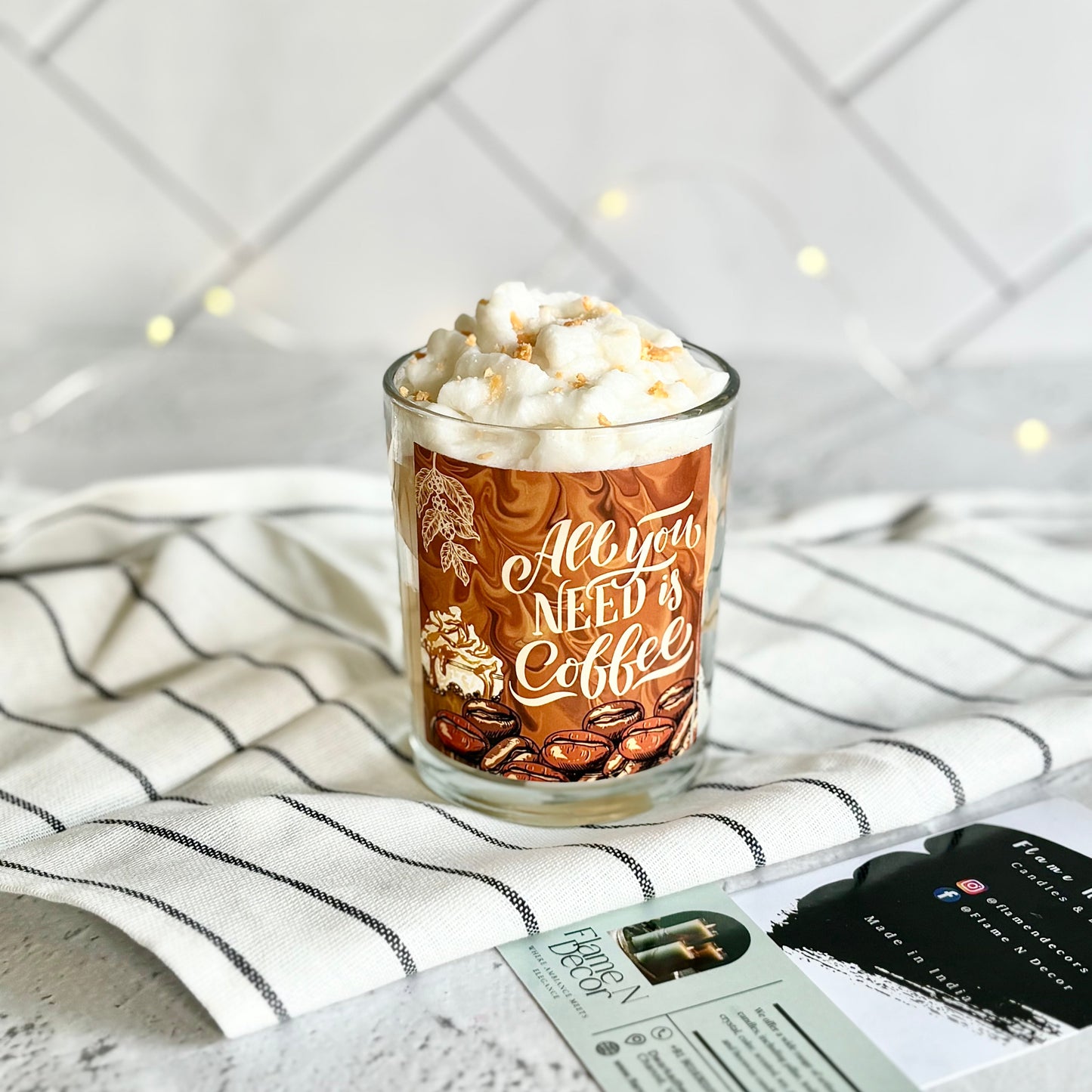 All You Need is Coffee | Cinnamon Vanilla Ice Latte Soy Scented Candle | Dessert Candle