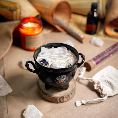 Clarity & Balance Crystal Treasure Cauldron Soy Candle - 190 g