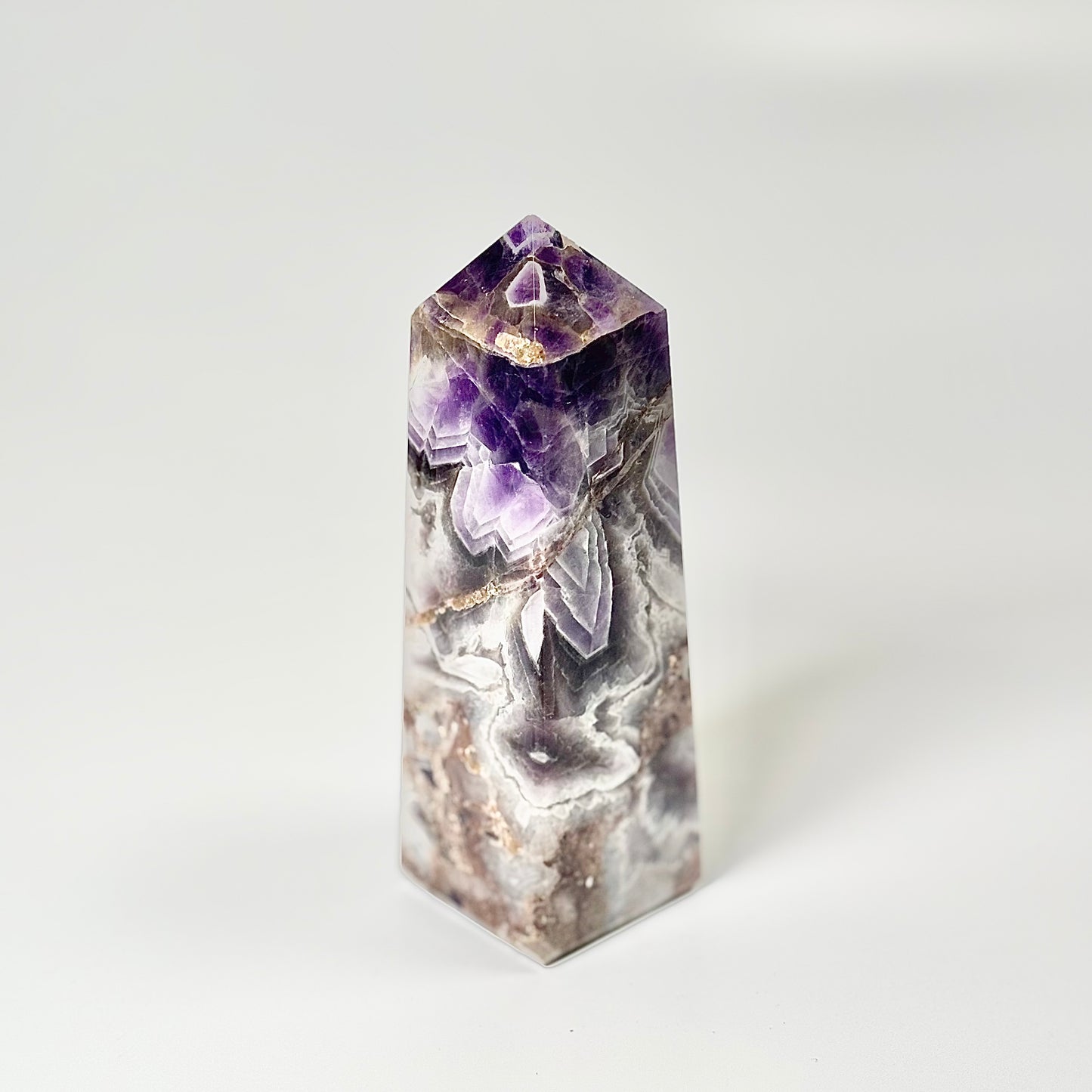 Four Facet Chevron Amethyst Tower – 360g - Amplified Intuition & Focused Healing
