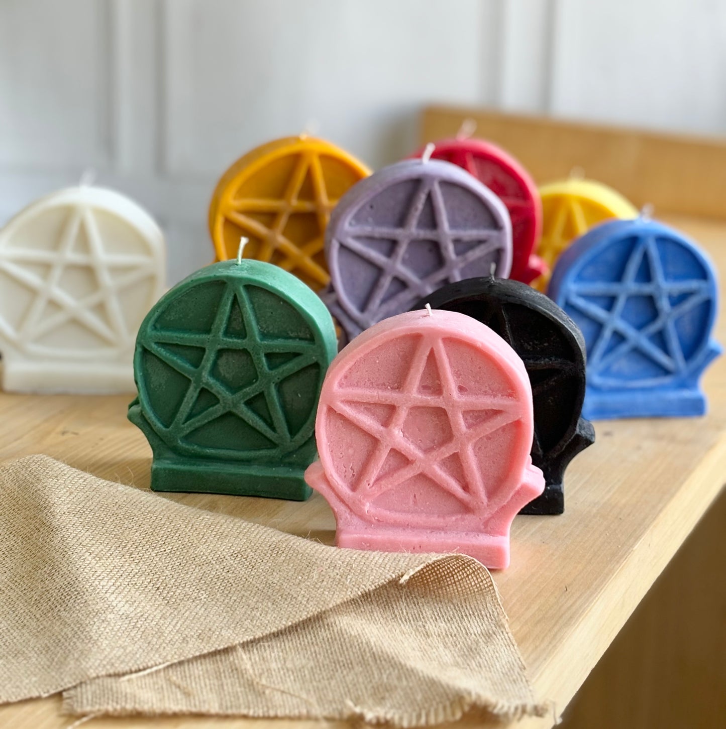 Pentacle Altar Soy Candle | Colour Option Available