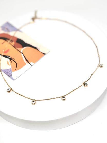 Dainty Crystal Station Necklace