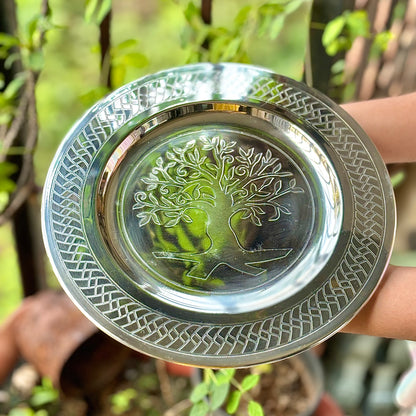 Unity and Harmony: Tree of Life Stainless Steel Offering Plate