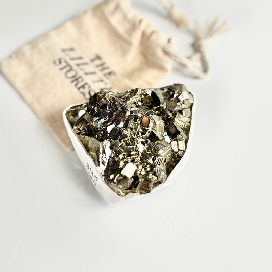 Peruvian Pyrite Cluster – 345g -Golden Brilliance & Striking Presence