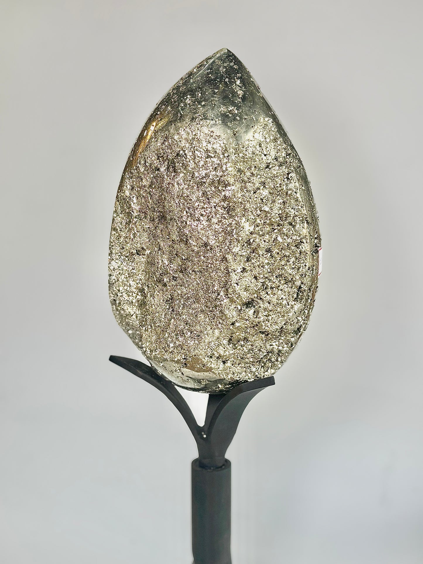 Extra Large Peruvian Pyrite Druzy Egg Carving 10.7 Kg – Abundance & Prosperity