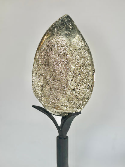 Extra Large Peruvian Pyrite Druzy Egg Carving 10.7 Kg – Abundance & Prosperity