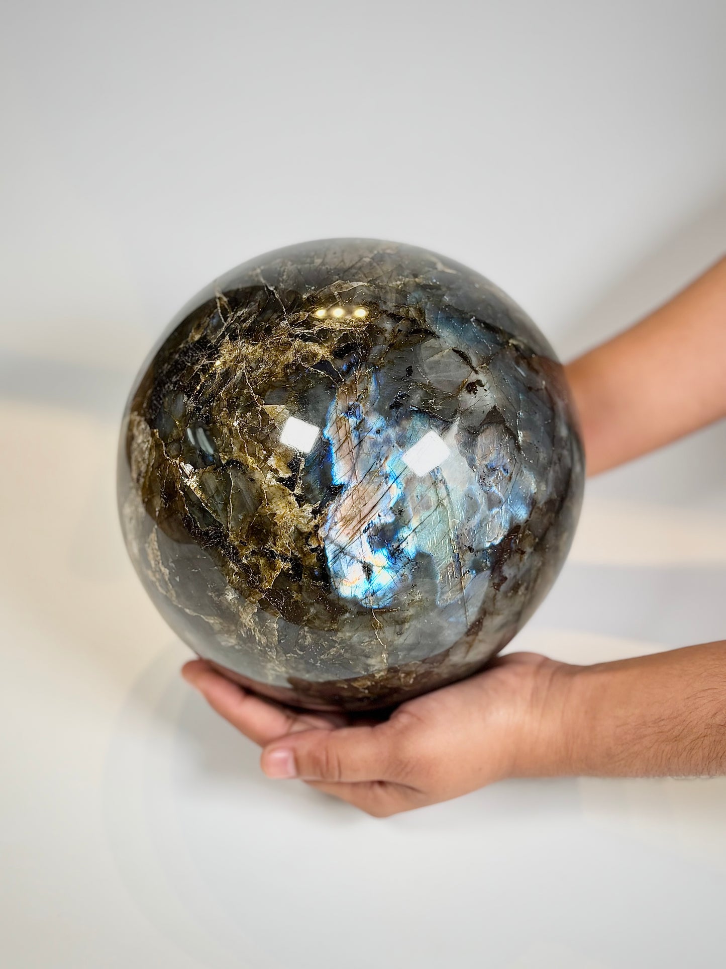 Large Natural Labradorite Sphere (Approx. 6.8 kg)