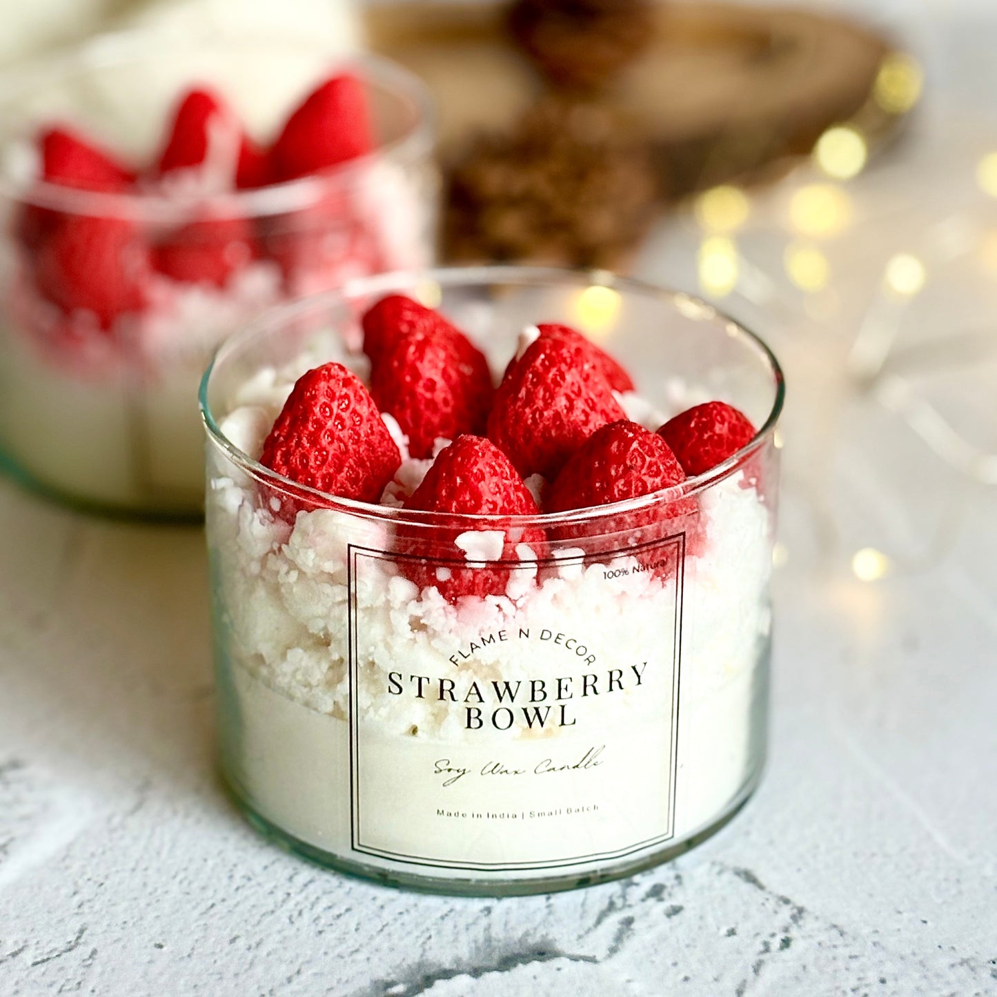 Strawberry Bowl Soy Scented Candle | Dessert Candle