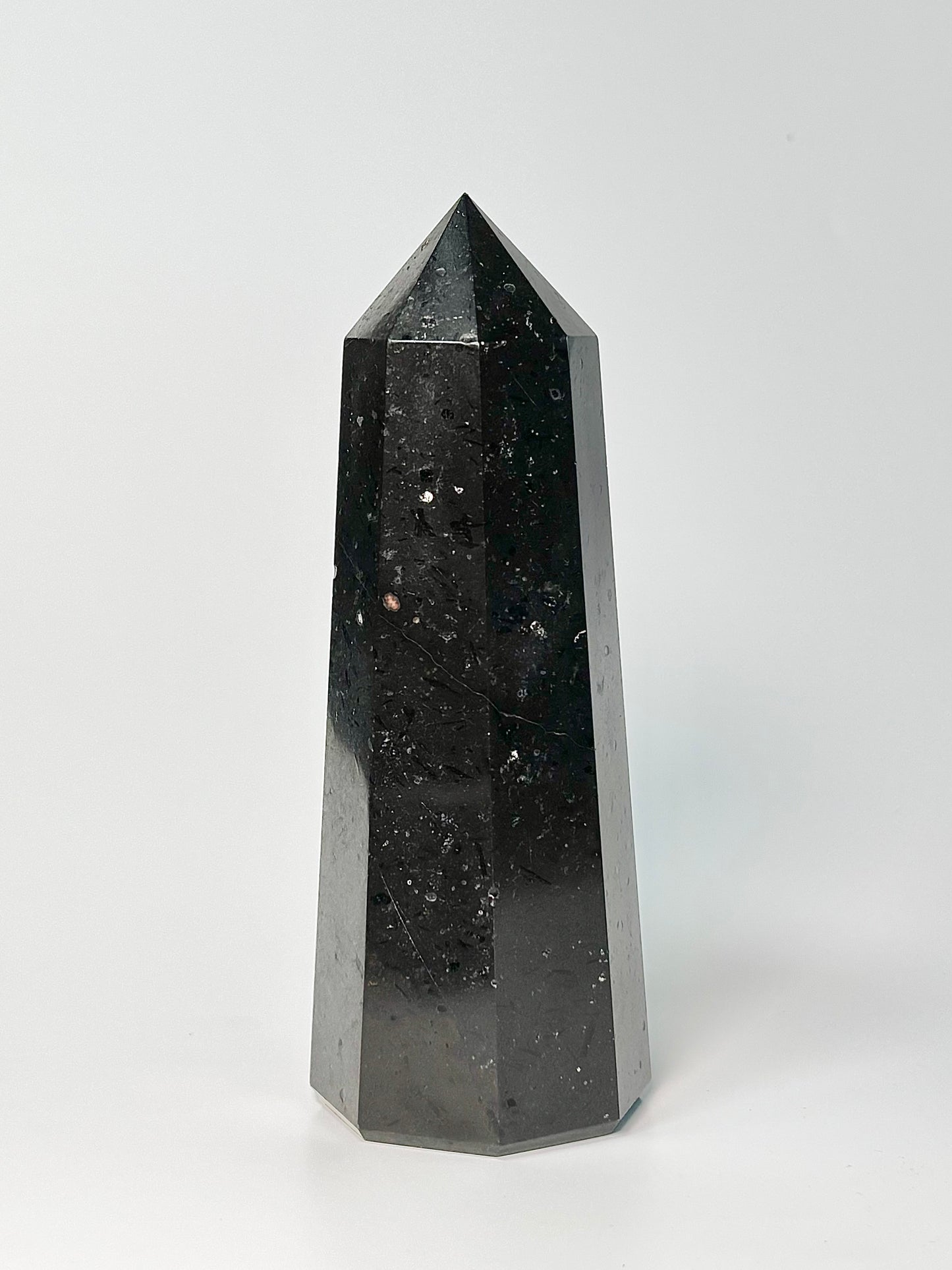 Eight Facet Black Tourmaline Tower – 766g - Bold Presence & Timeless Design