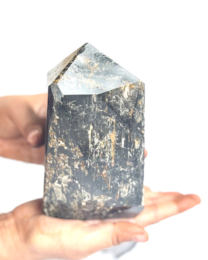 Black Tourmaline Irregular Towers | Mica Inclusion - 1740 Gm | Stone of Protection