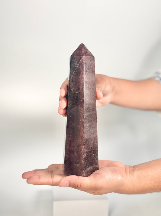 Strawberry Quartz Six -Facet Tower – 750g - Heart Chakra • Radiate Love • Embrace Joy