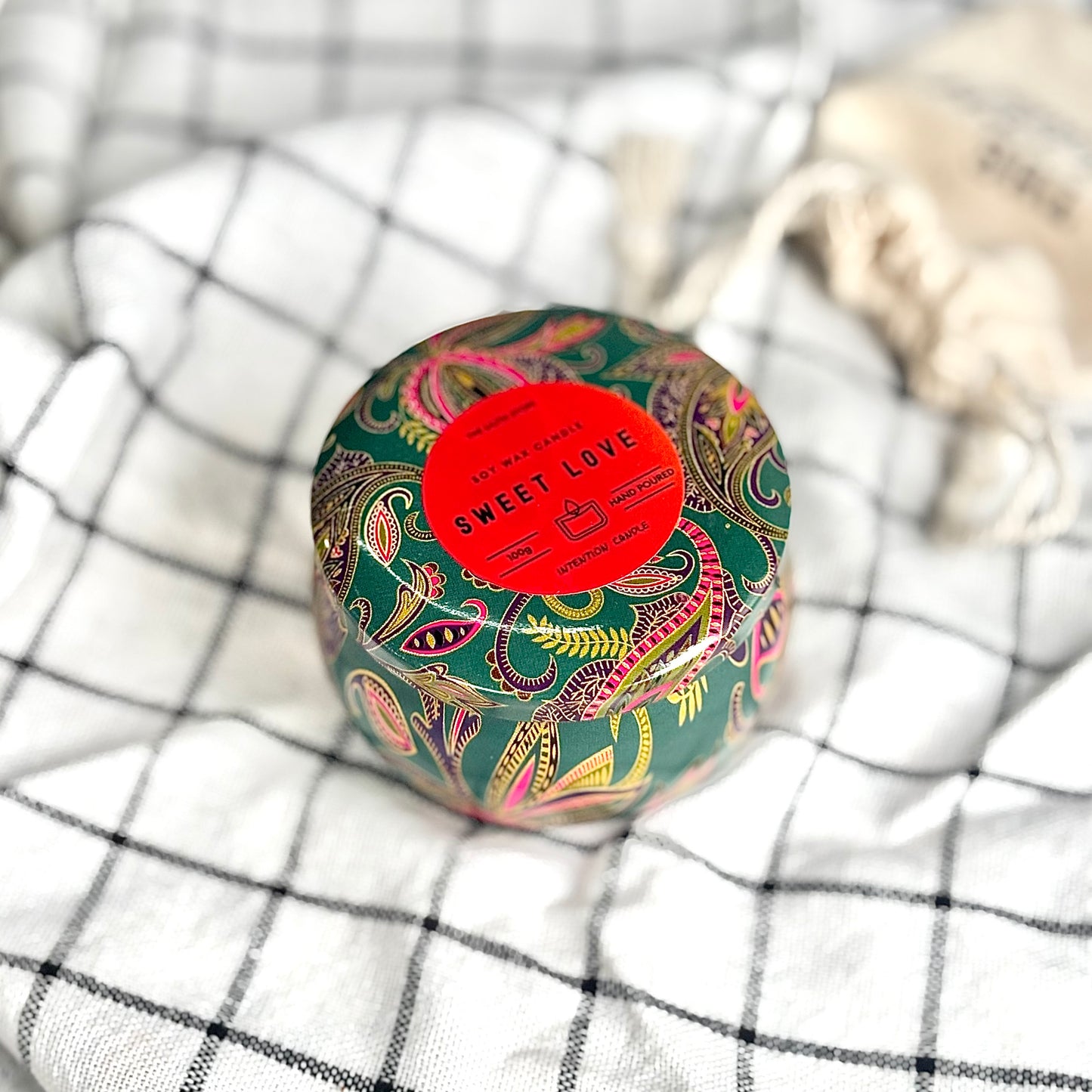 Sweet Love Tin Container Soy Intention Candle - 100 g