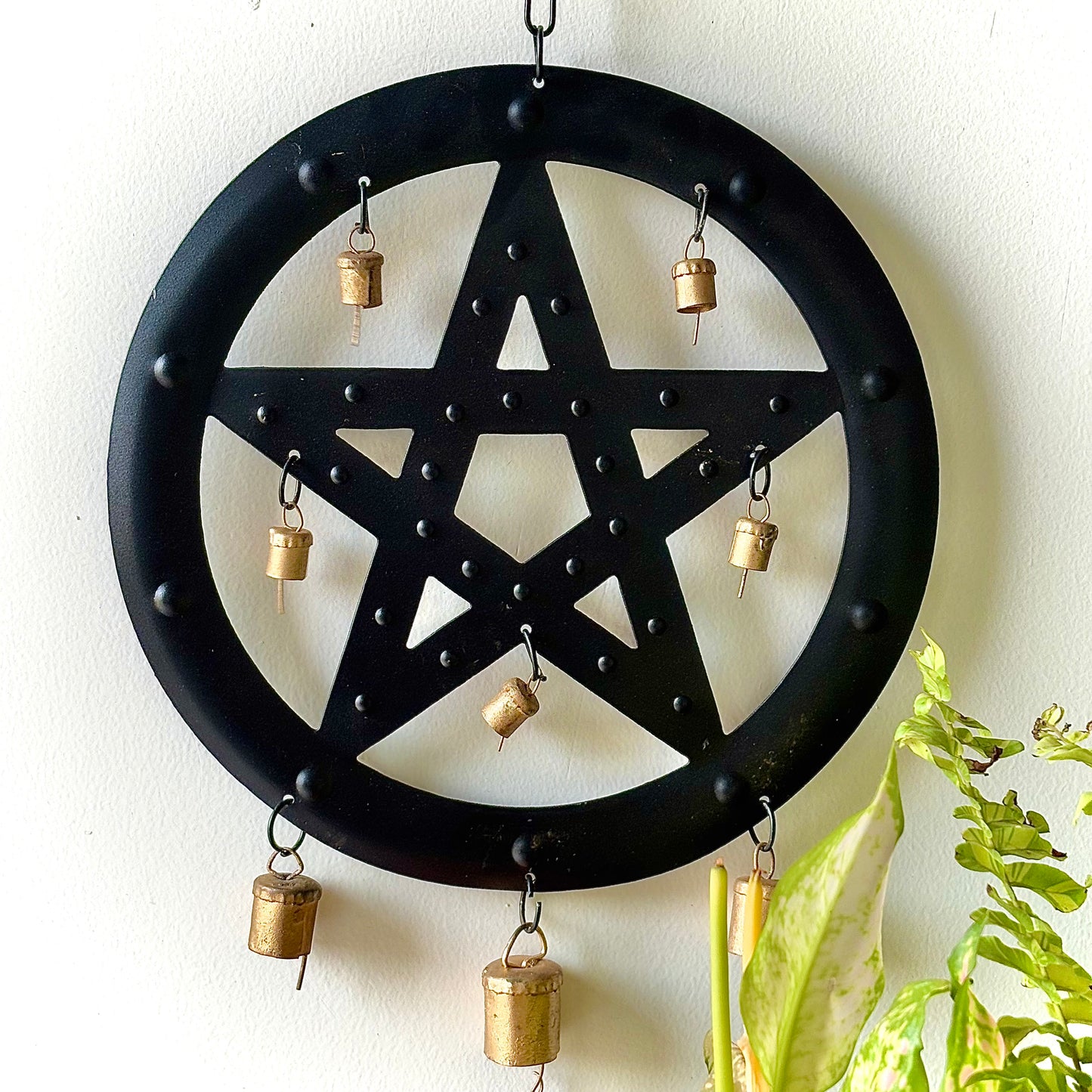 Pentacle Witchy Wind Chime | Altar wall Hanging | Witchy Altarware