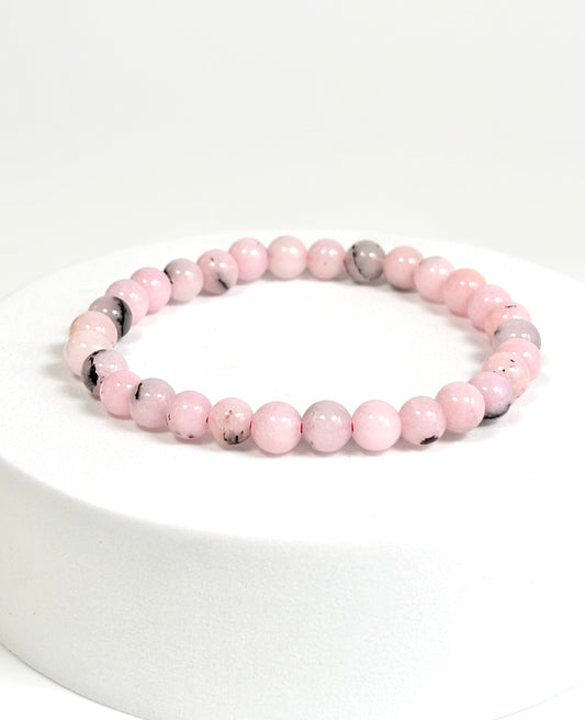 Pink Opal Bead Bracelet  - 6mm | Calm
