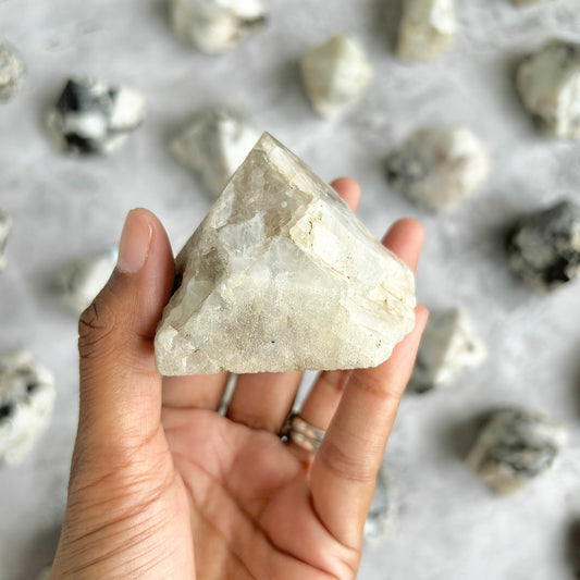 Rainbow Moonstone Raw with Polished Point - 189 Gm | Cultivates Compassion & empathy