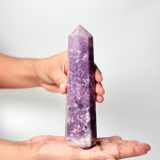 Eight Facet Lepidolite Tower – 770g - Gentle Presence & Refined Balance