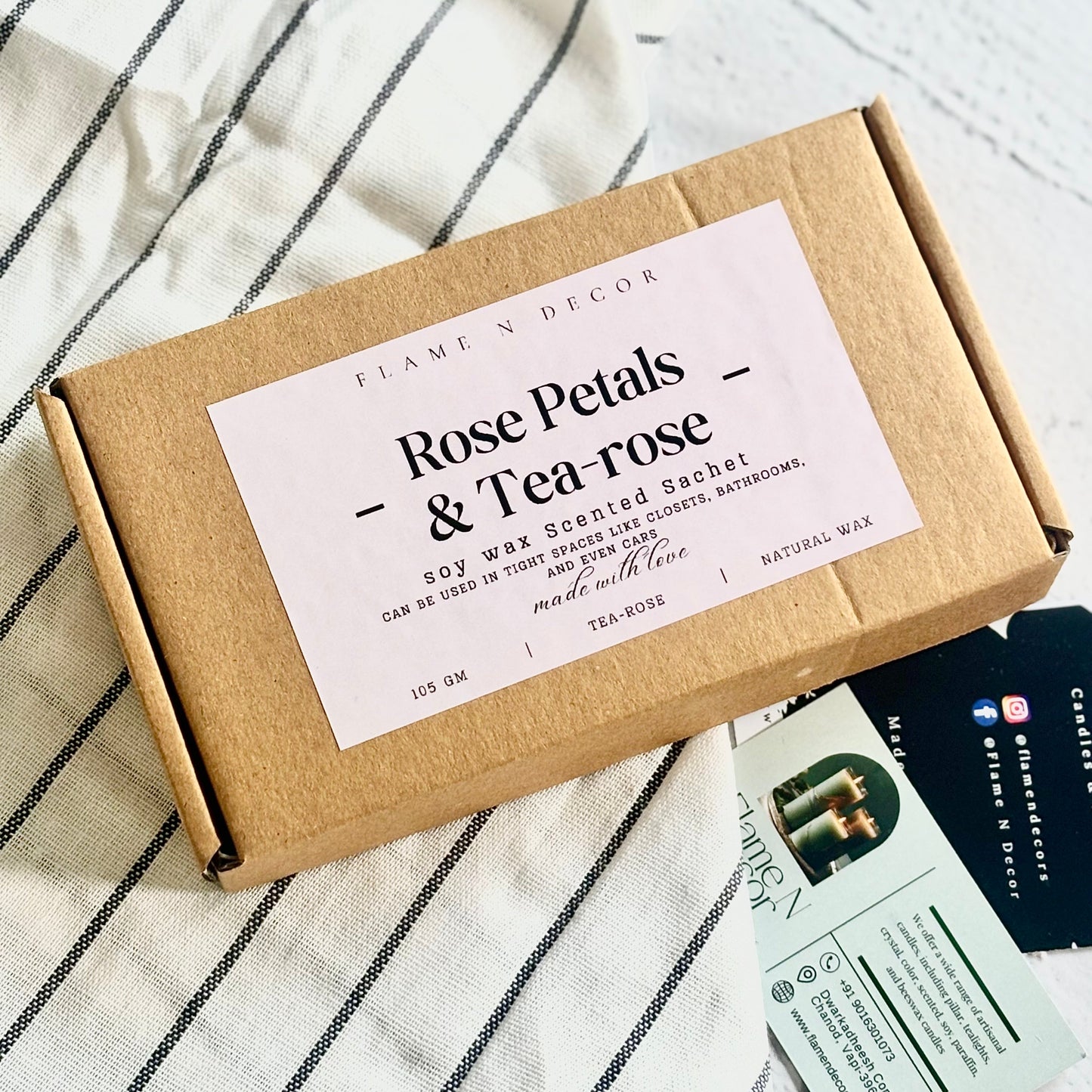 Oval Rose & Tea-Rose Scented Soy Wax Sachets | Pack of 3