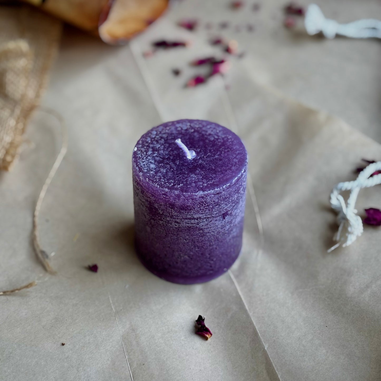 Purple Pillar Candle 2 Inch – Paraffin Wax Ritual & Décor Candle | Pack of 4