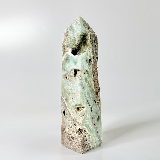 Blue Aragonite Four-Facet Tower 795 Gm  – Calming Energy & Emotional Healing