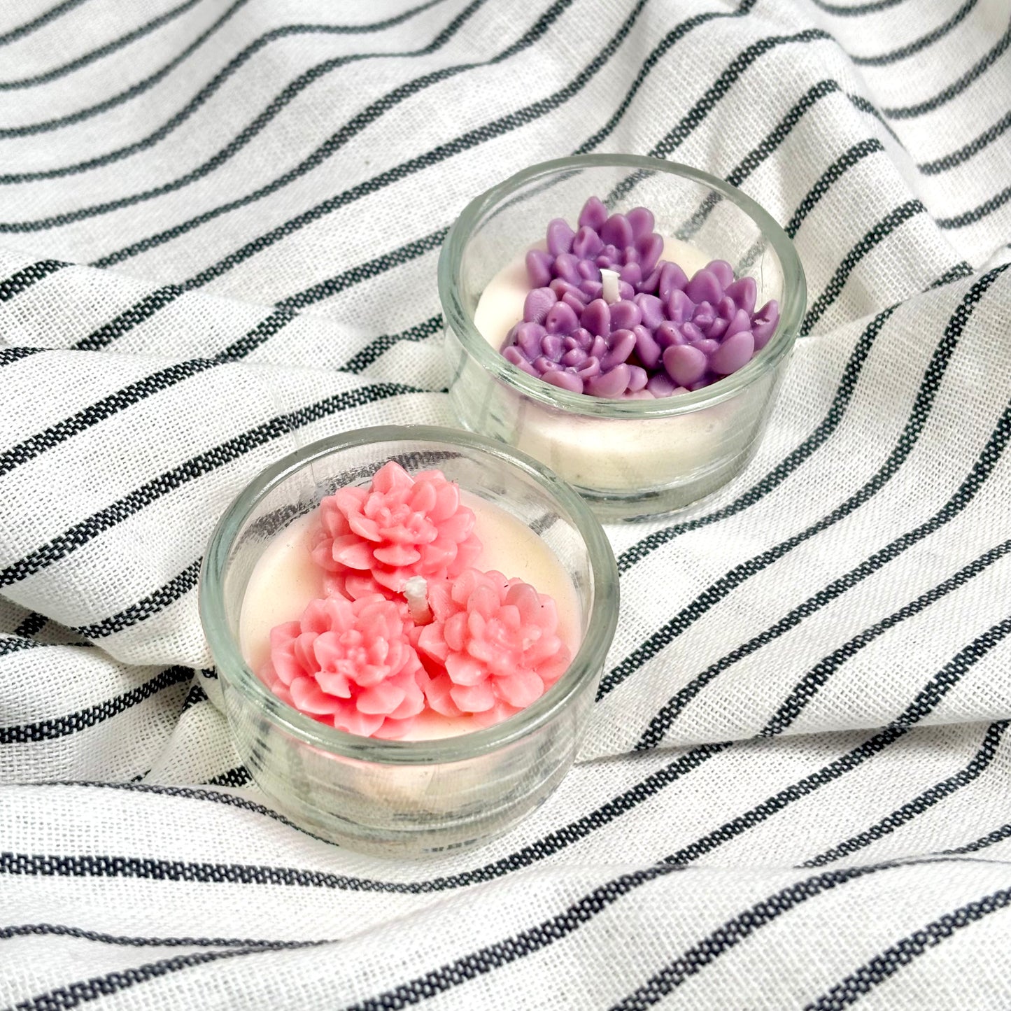 Floral Decorative Tealight Candle - Set of 2