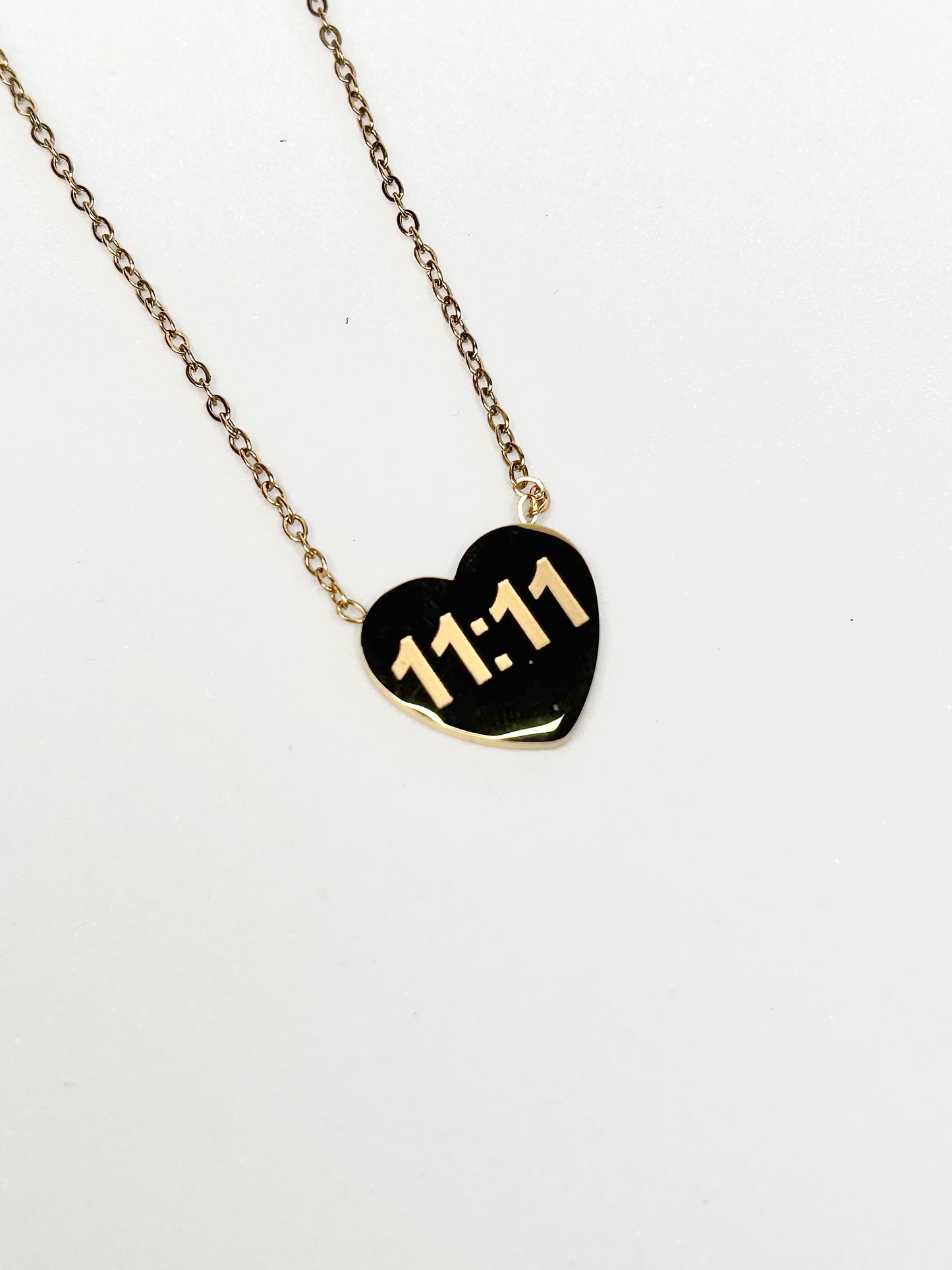 11:11 Heart Pendant Necklace | Gold-Plated Stainless Steel | The Lilith Store