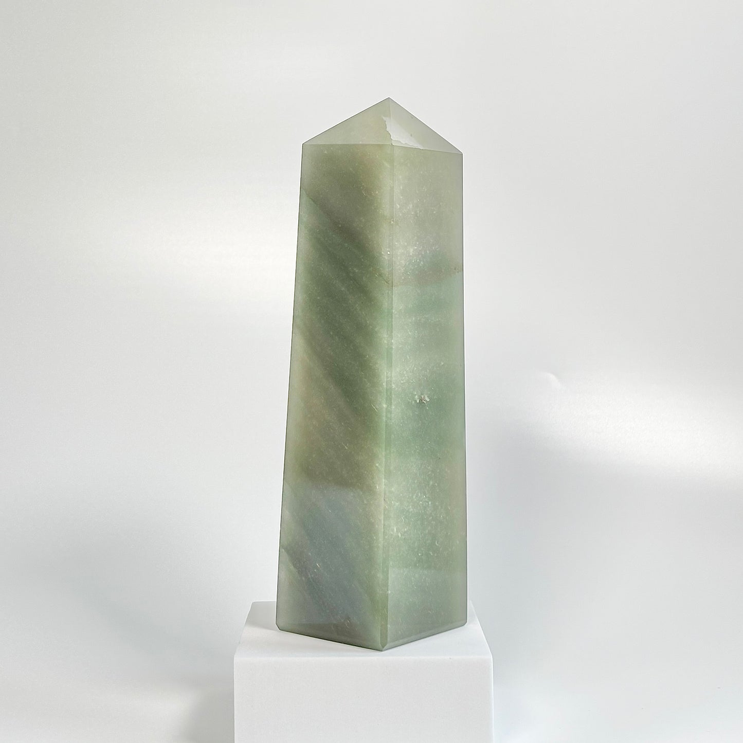 Green Aventurine Four-Facet Tower – 1684g - Attract Luck • Inspire Growth • Help Heart Chakra