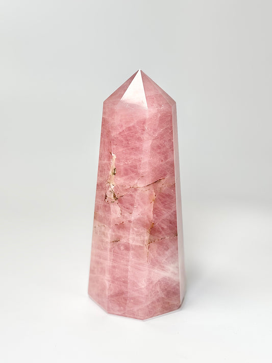 Eight Facet Rose Quartz Tower – 1.1kg - Elegance, Warmth & Gentle Charm
