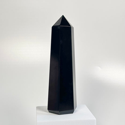 Black Obsidian Six-Facet Tower – 656g - Ground • Shield • Release
