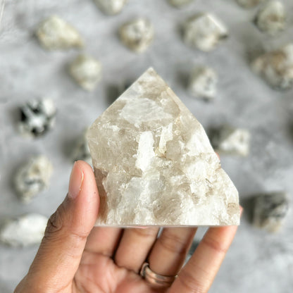 Rainbow Moonstone Raw with Polished Point - 246 Gm | Cultivates Compassion & empathy