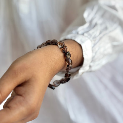 Smoky Quartz Mini Tumble Bracelet | Protection, Strength & Stability