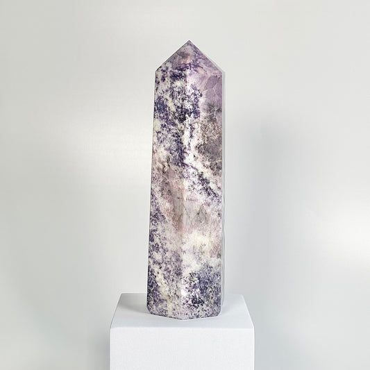 Lepidolite Six-Facet Tower – 1301 g - Calm the Mind • Ease Anxiety • Support Emotional Healing