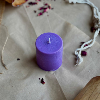 Lavender Pillar Candle 2 Inch – Soy Wax Ritual & Décor Candle | Pack of 4