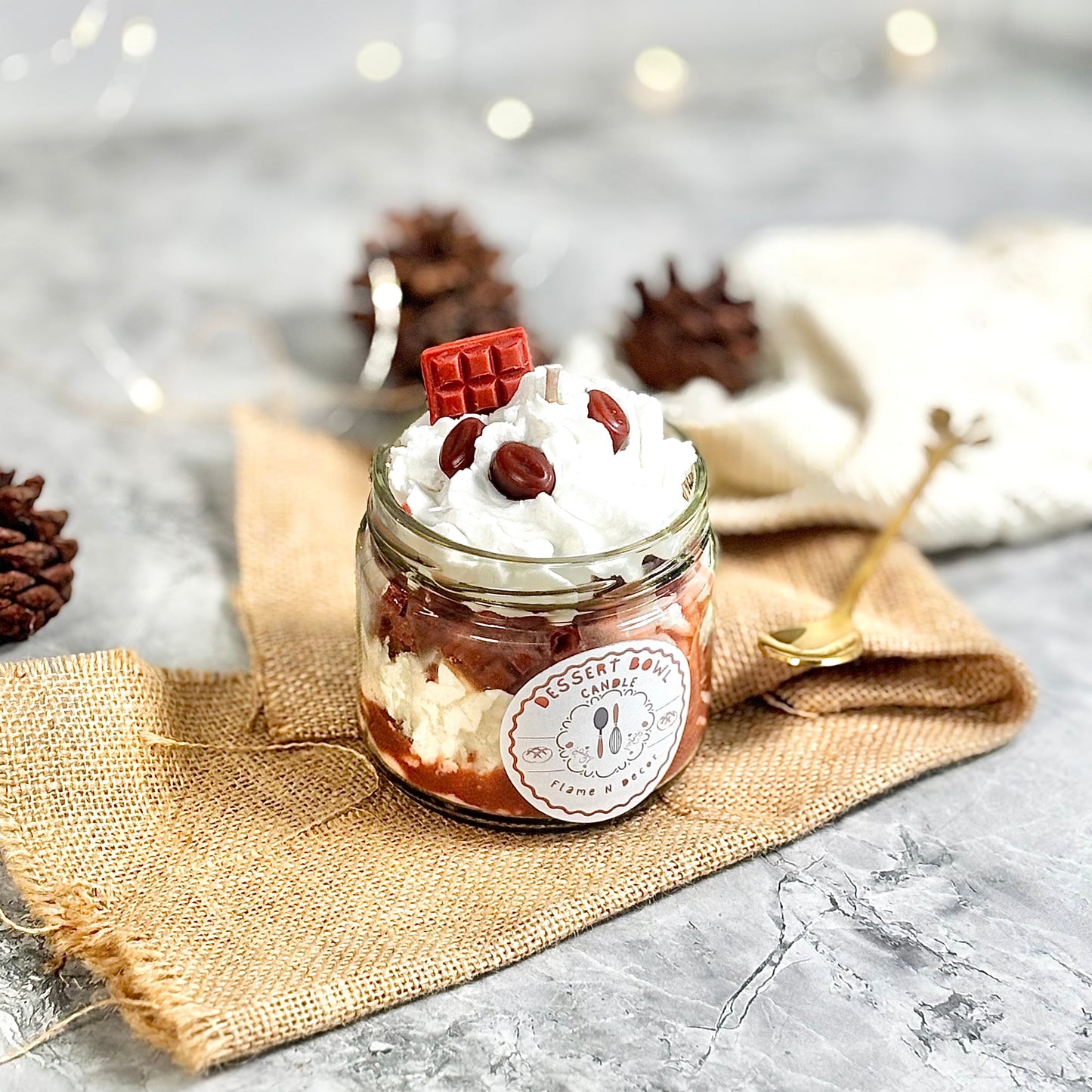 Choco Coffee Cheesecake Dessert Candle - 220g
