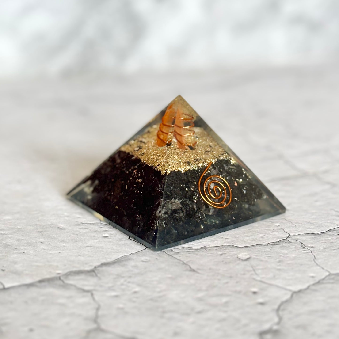 Black Tourmaline Orgonite Pyramid – Cleanse & Shield Your Space