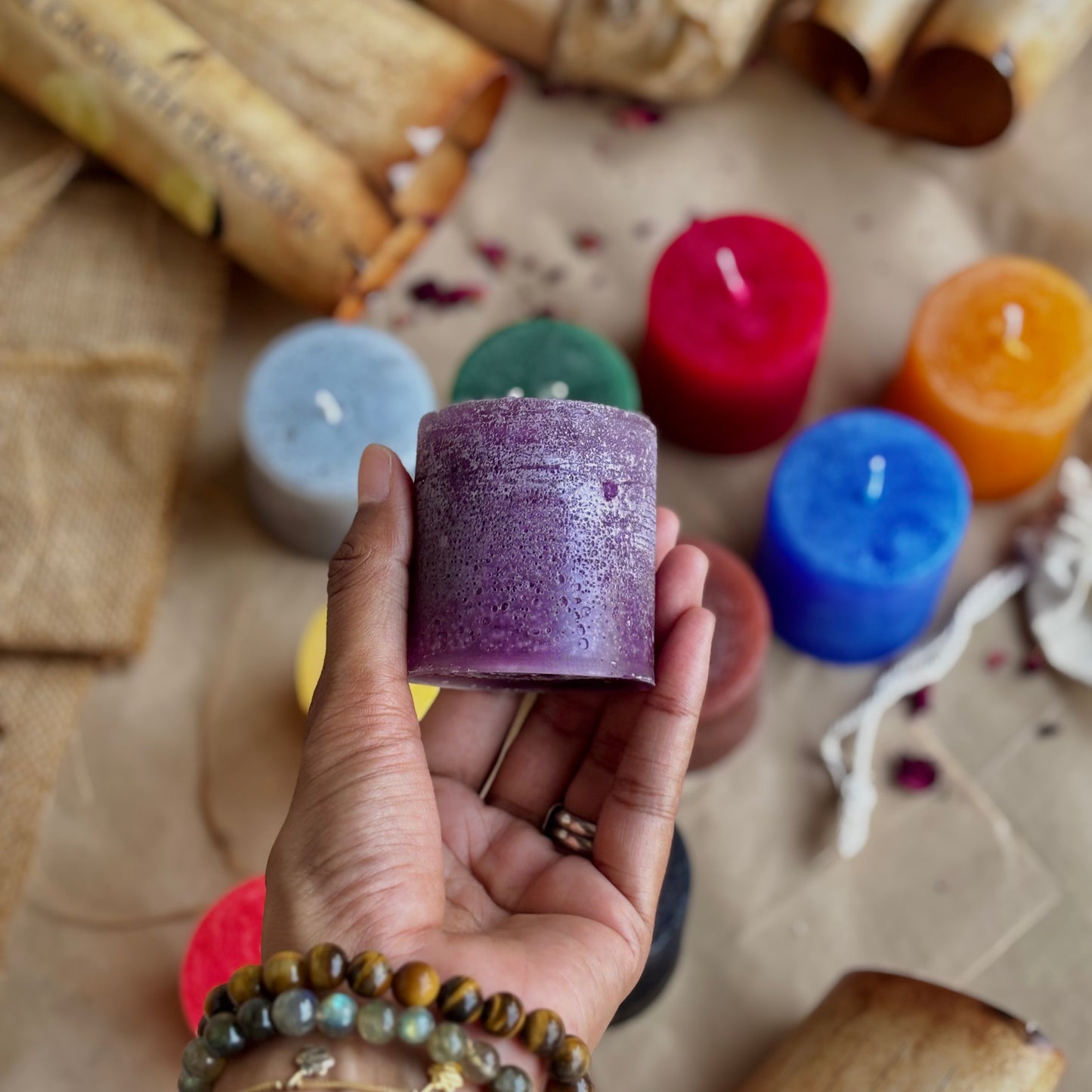 Pack of 11 Paraffin Wax Pillar Candles (2 Inch) – Assorted Ritual & Décor Colours